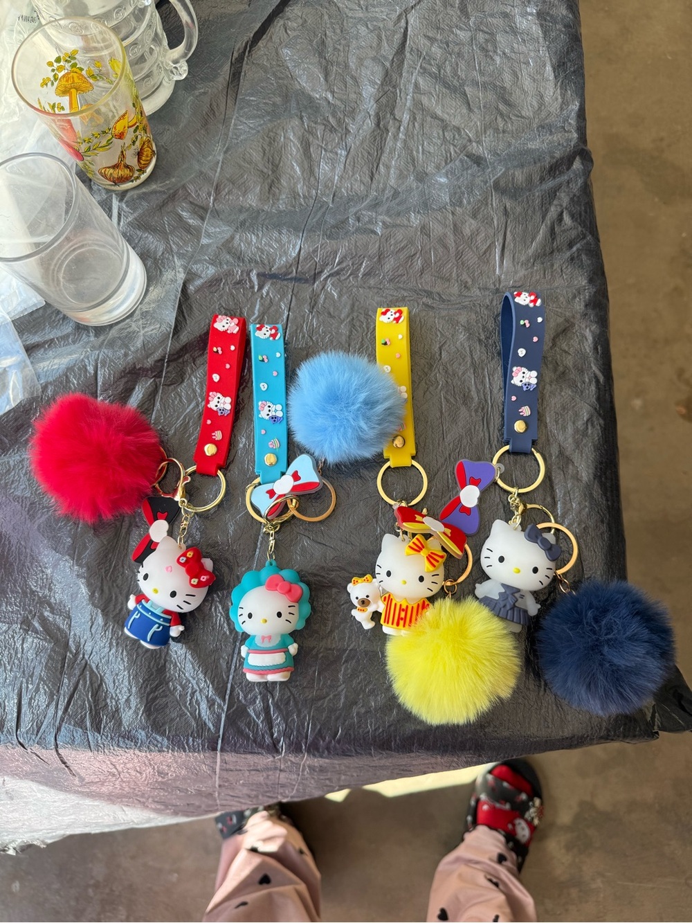Hello Kitty Pom-Pom Keychain Strap - Assorted Colors